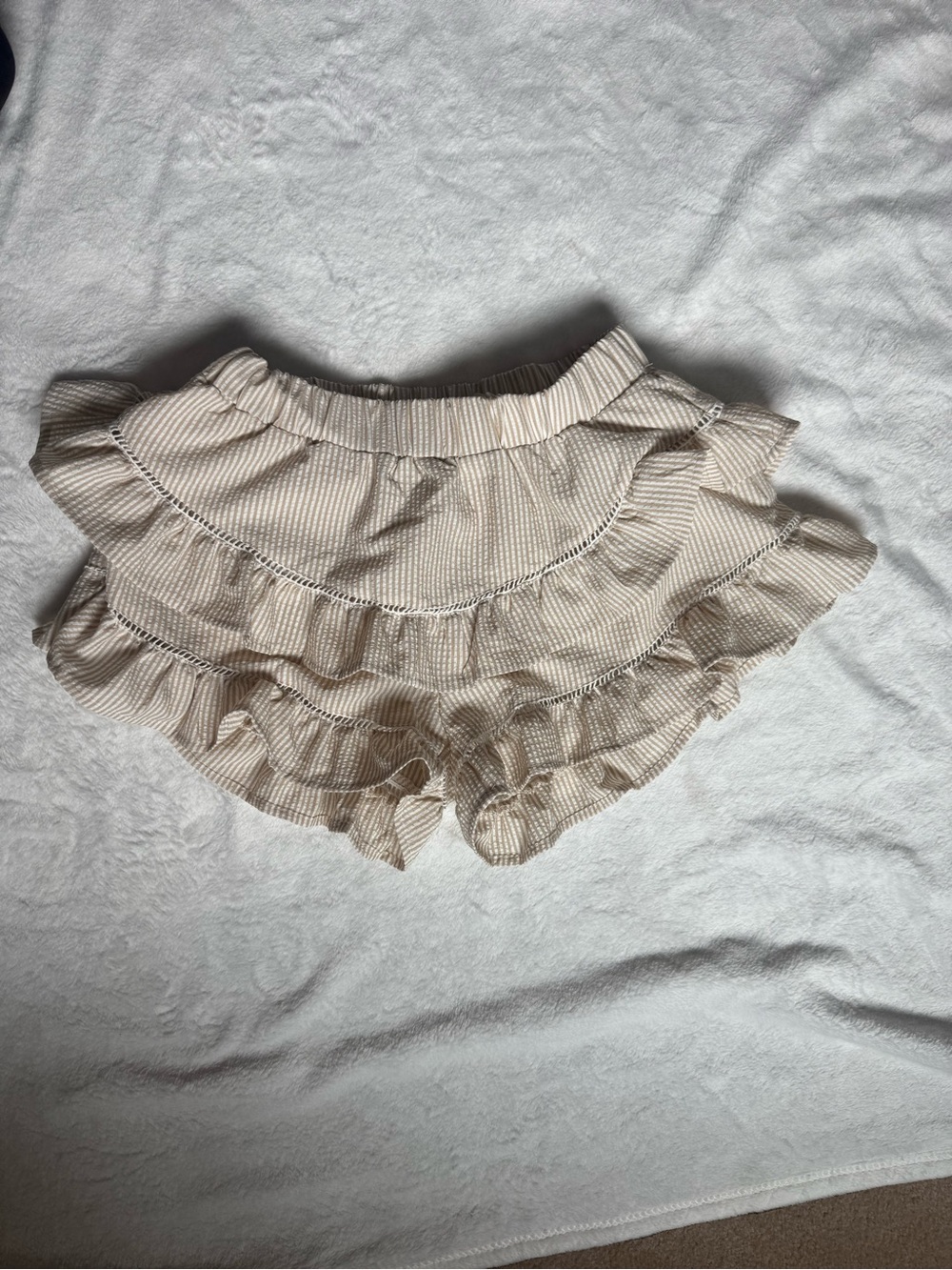 Altar'd State Cream Ruffle Tiered Skort